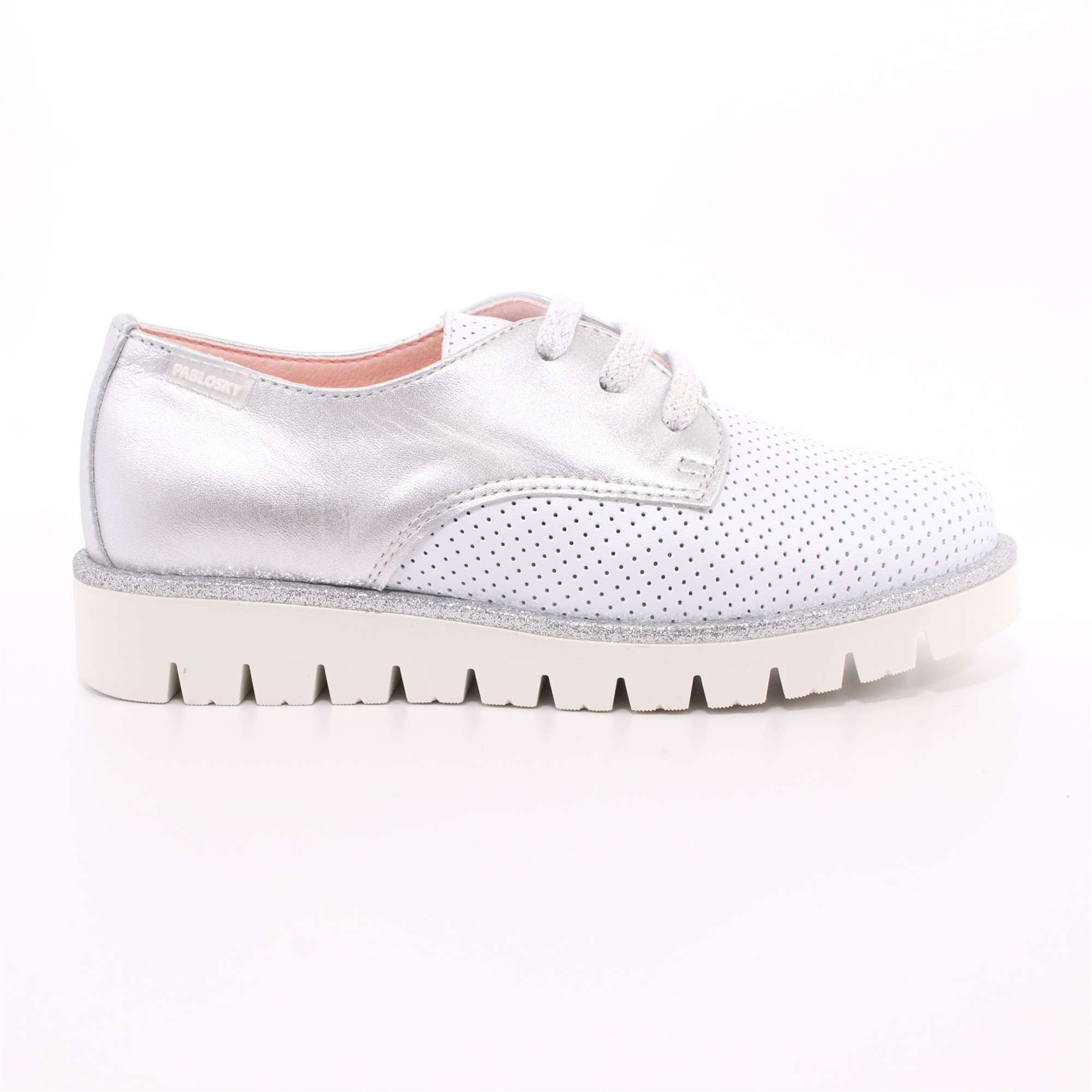 Scarpa Allacciata Pablosky Bambina Platino Scarpa Allacciata Pablosky Bambina Platino Scarpe 168 - 324850