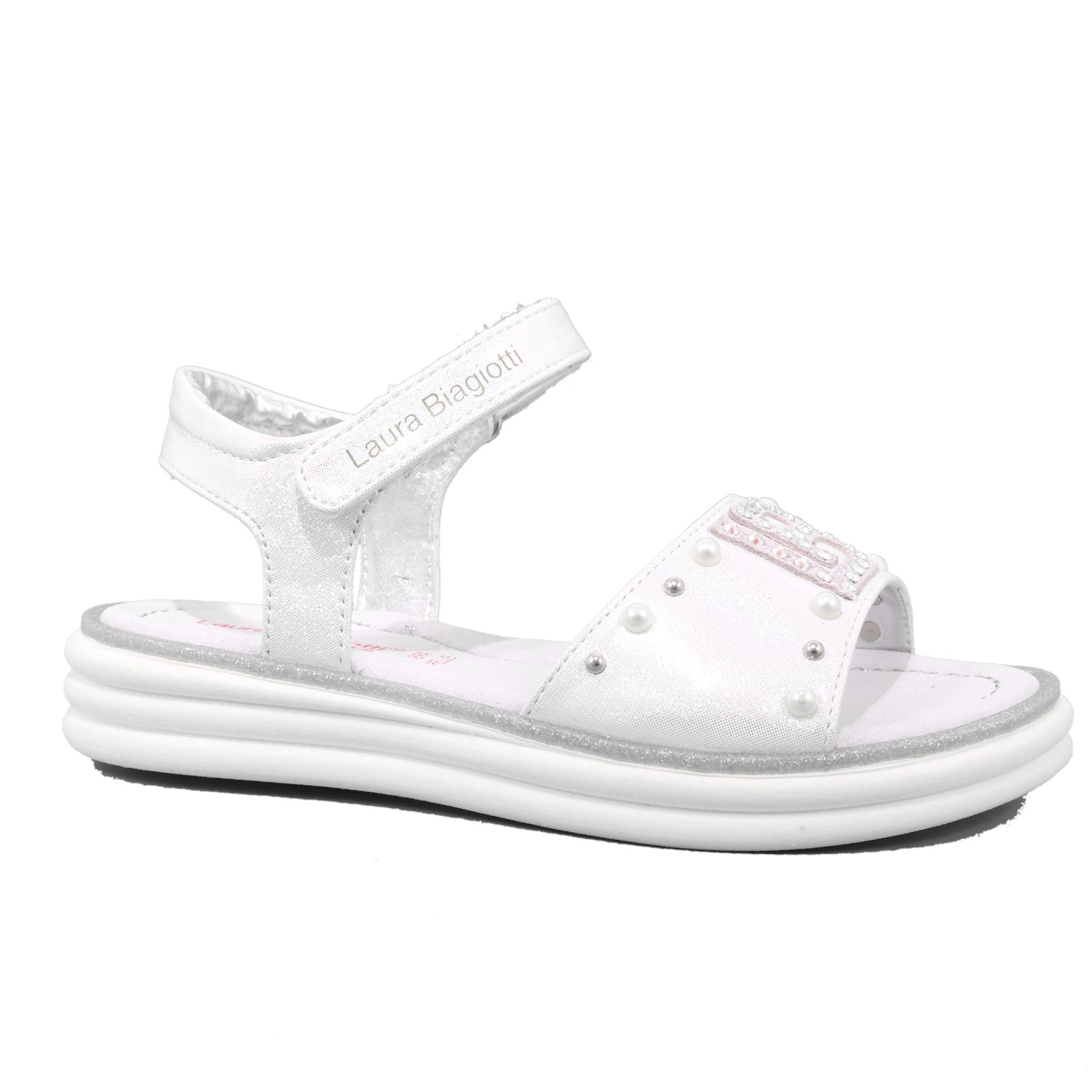 Sandalo Laura Biagiotti Bambina Bianco Sandalo Laura Biagiotti Bambina Bianco Scarpe 44 - 6381B