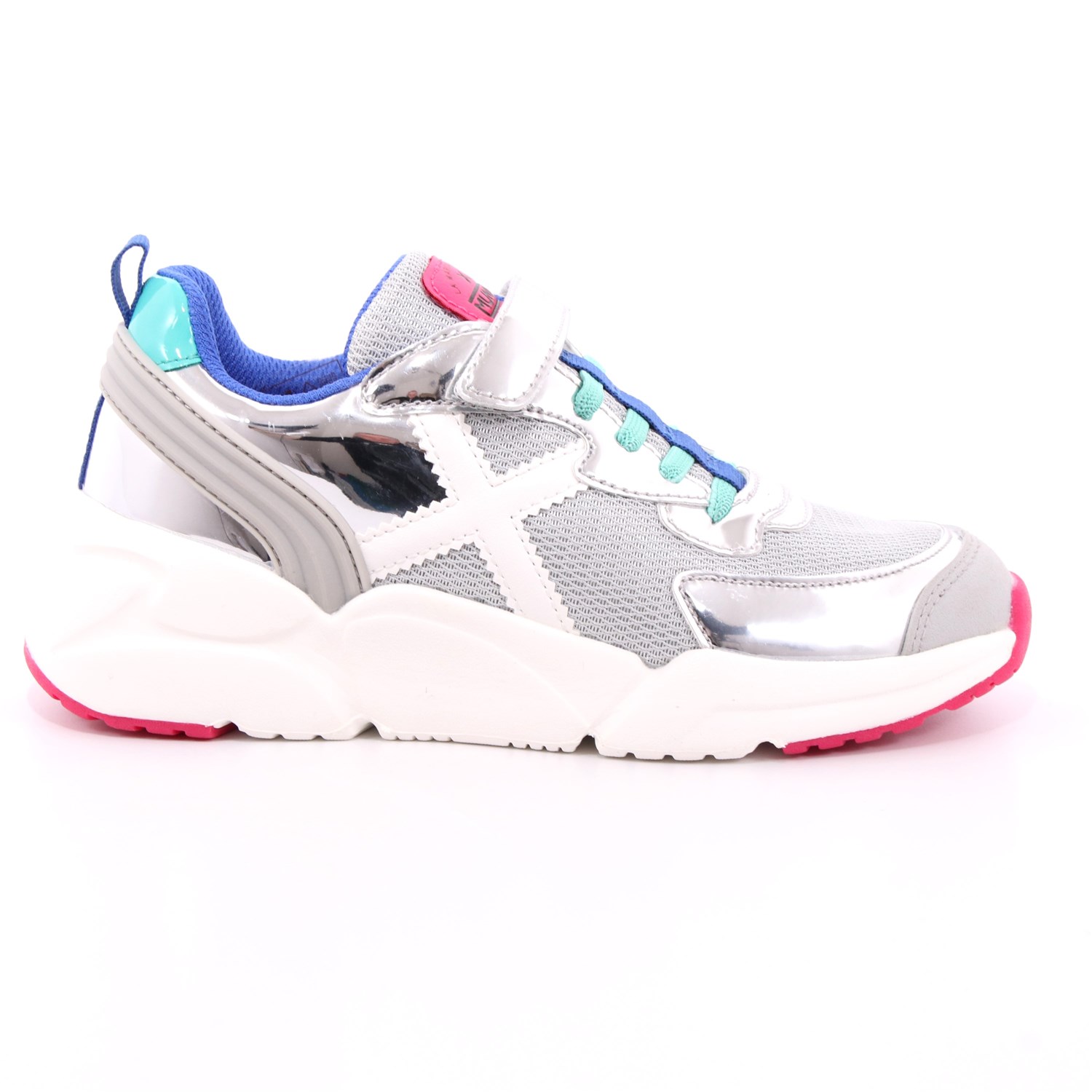 Scarpa Strappi + Elastico Munich Bambina Argento Scarpa Strappi + Elastico Munich Bambina Argento Scarpe 61 - 8890017