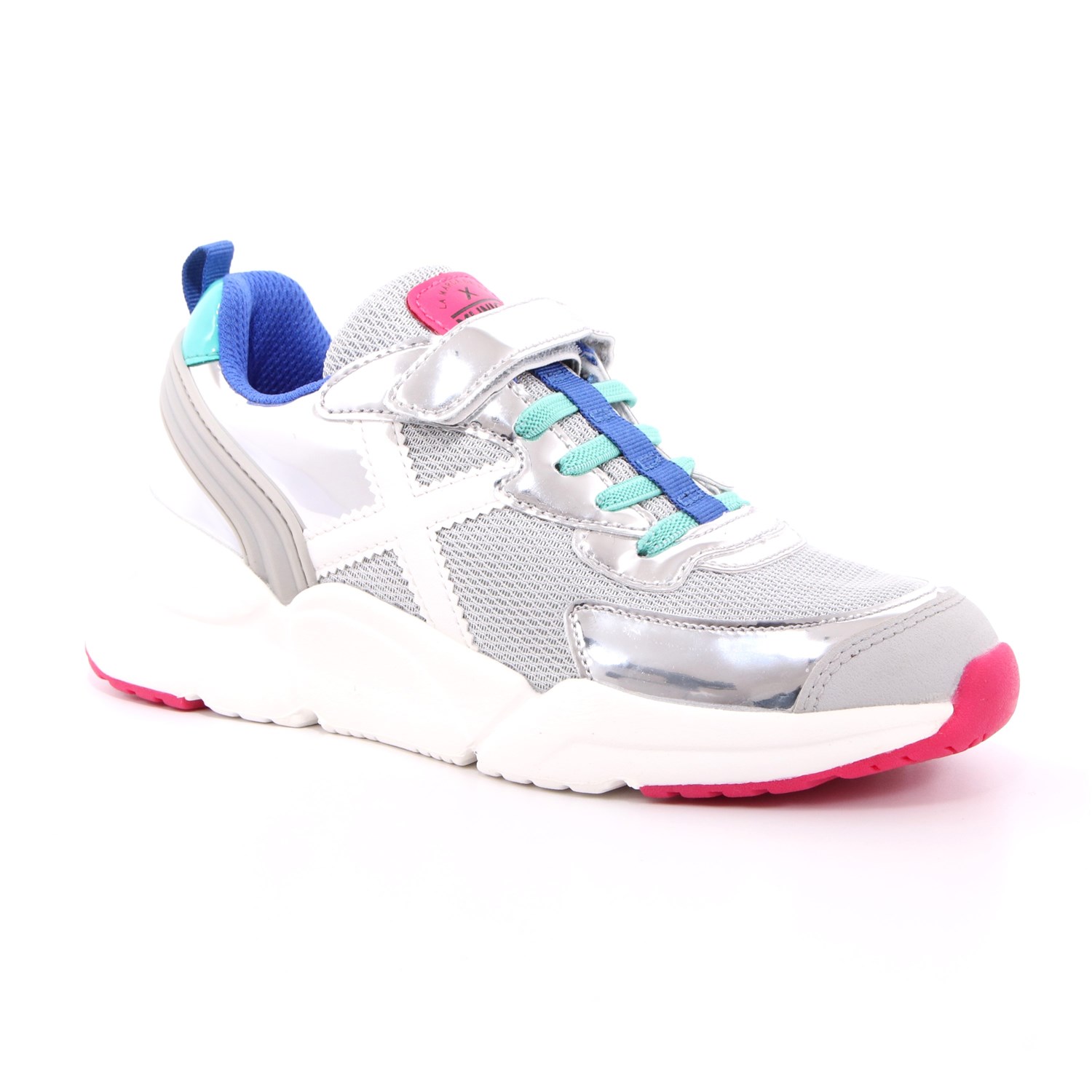 Scarpa Strappi + Elastico Munich Bambina Argento Scarpa Strappi + Elastico Munich Bambina Argento Scarpe 61 - 8890017