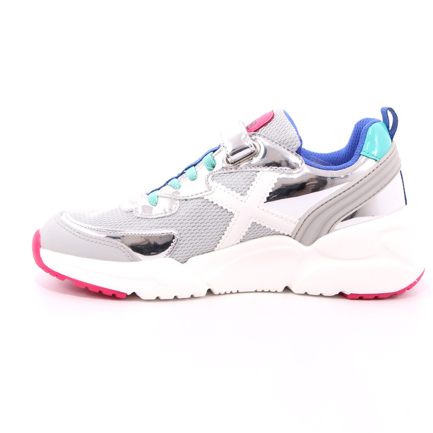 Scarpa Strappi + Elastico Munich Bambina Argento Scarpa Strappi + Elastico Munich Bambina Argento Scarpe 61 - 8890017