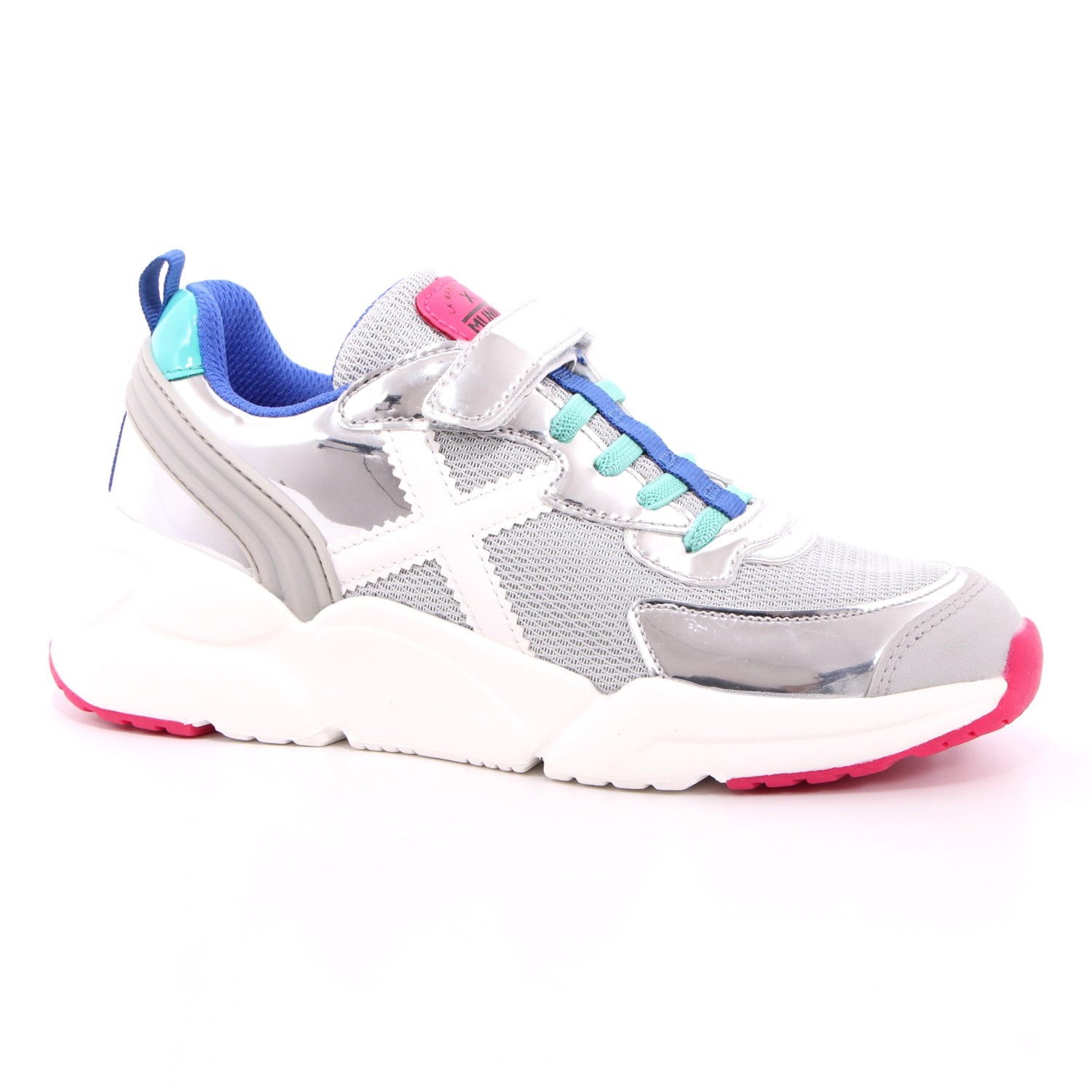 Scarpa Strappi + Elastico Munich Bambina Argento Scarpa Strappi + Elastico Munich Bambina Argento Scarpe 61 - 8890017