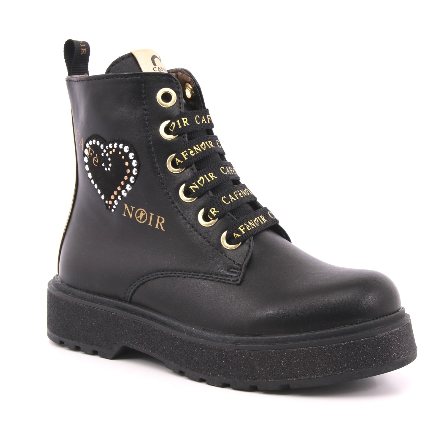 Anfibio Cafè Noir Bambina Nero Anfibio Cafè Noir Bambina Nero Scarpe 32 - C-1450A