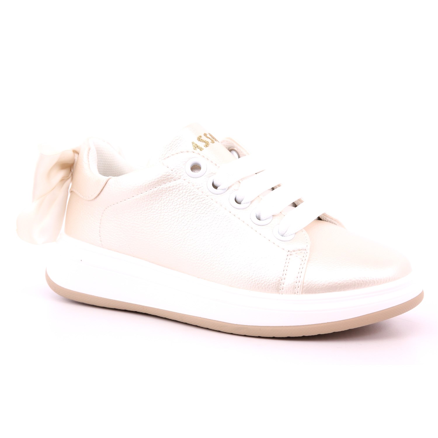 Scarpa Allacciata Asso Bambina Avorio Scarpa Allacciata Asso Bambina Avorio Scarpe 588 - AG16050A