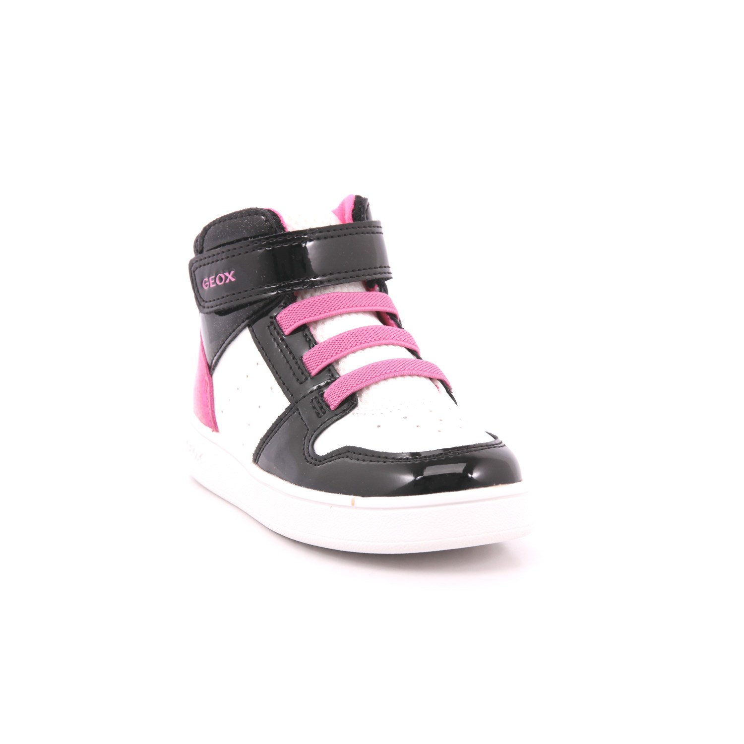Scarpa Strappi + Elastico Geox Bambina Bianco/nero Scarpa Strappi + Elastico Geox Bambina Bianco/nero Scarpe 553 - B465MA