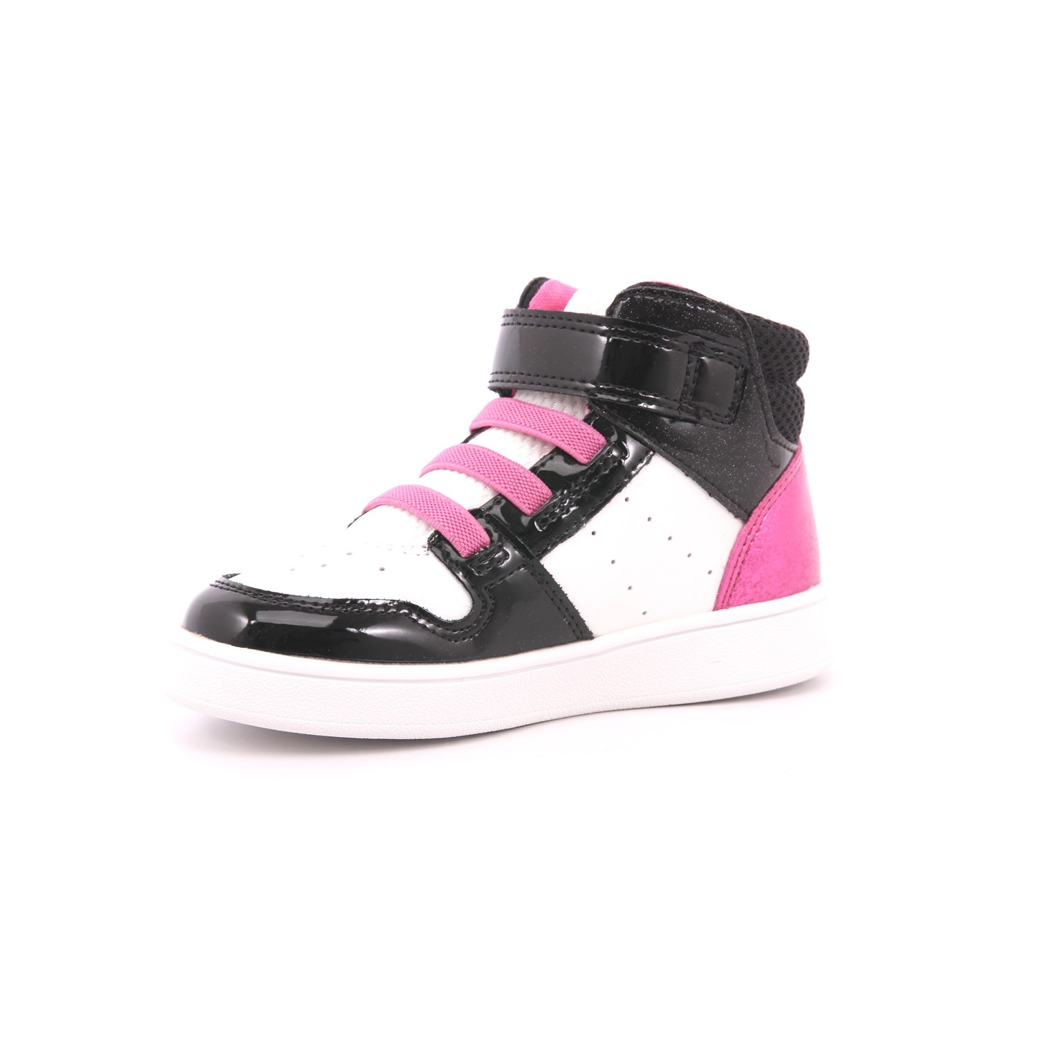 Scarpa Strappi + Elastico Geox Bambina Bianco/nero Scarpa Strappi + Elastico Geox Bambina Bianco/nero Scarpe 553 - B465MA