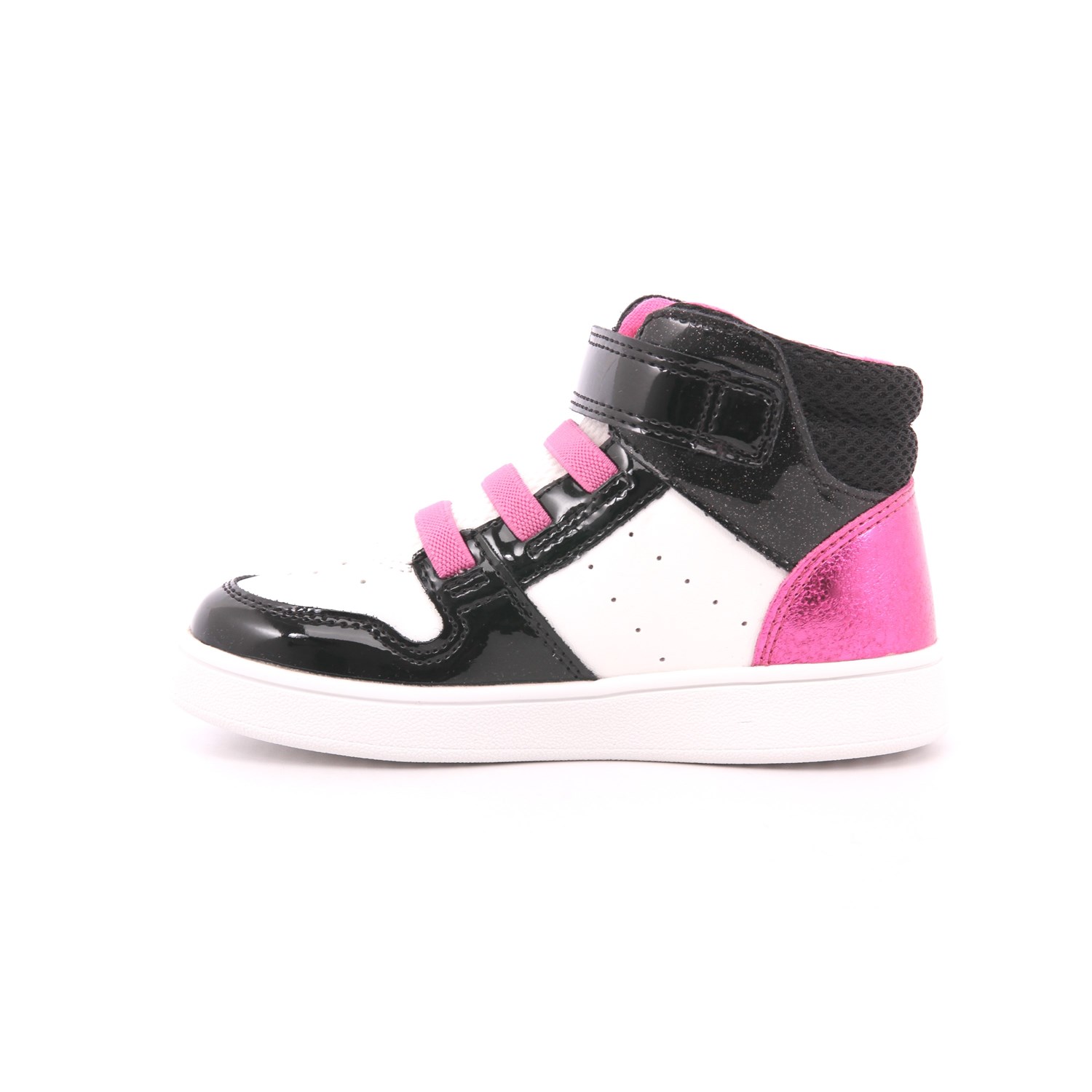 Scarpa Strappi + Elastico Geox Bambina Bianco/nero Scarpa Strappi + Elastico Geox Bambina Bianco/nero Scarpe 553 - B465MA
