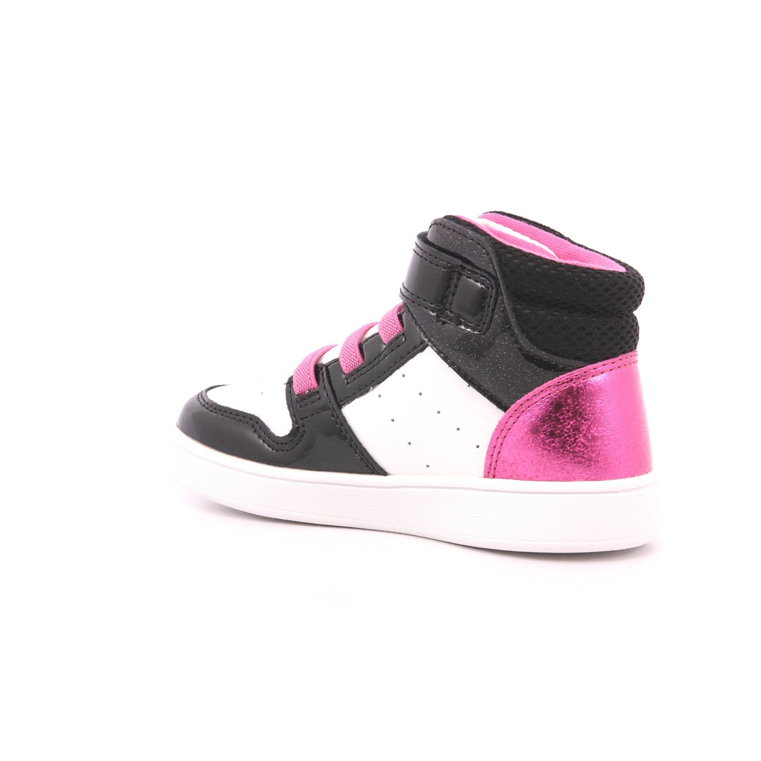 Scarpa Strappi + Elastico Geox Bambina Bianco/nero Scarpa Strappi + Elastico Geox Bambina Bianco/nero Scarpe 553 - B465MA
