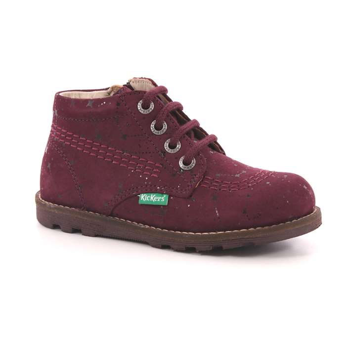 Kickers Scarpa Allacciata Bordeaux