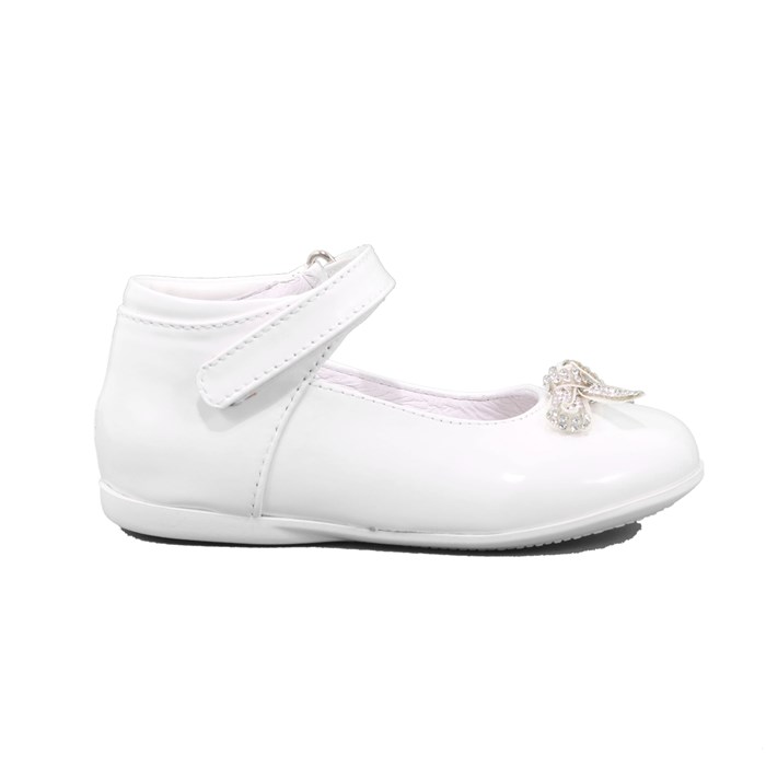 Ballerina Cerimonia Gorgino Bambina Bianco  Scarpe 26 - P2004