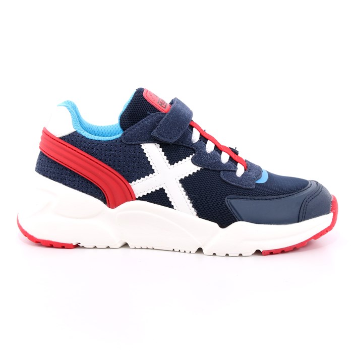 Scarpa Strappi + Elastico Munich Bambino Blu  Scarpe 72 - 8890014