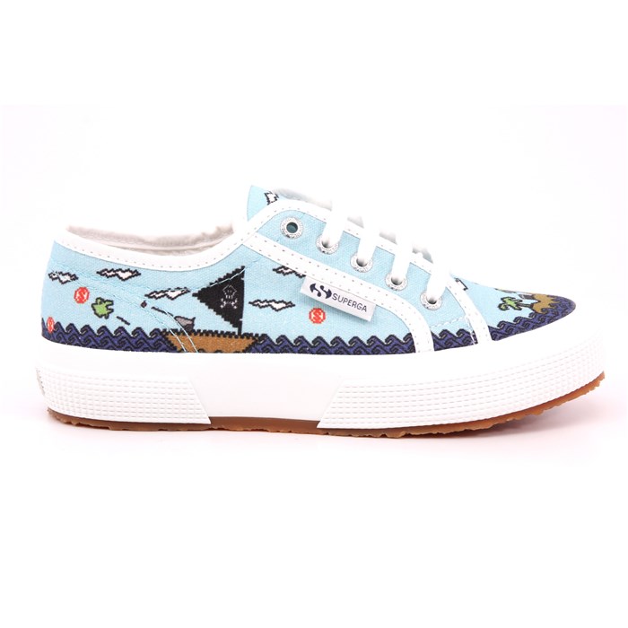 Scarpa Allacciata Superga Bambino Celeste  Scarpe 339 - S 5123BW