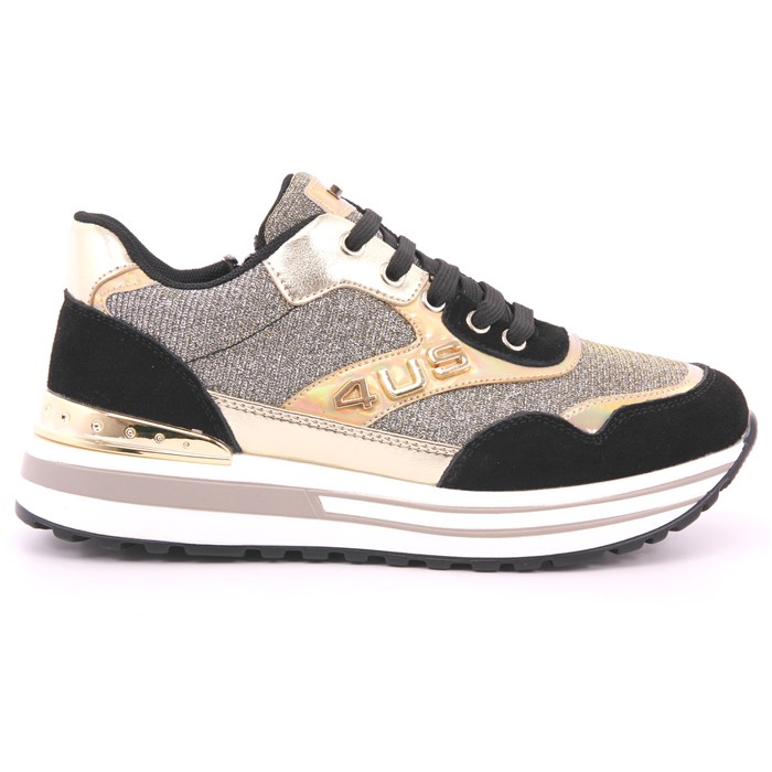 Scarpa Allacciata Paciotti 4us Bambino Nero/oro  Scarpe 37 - 42512C