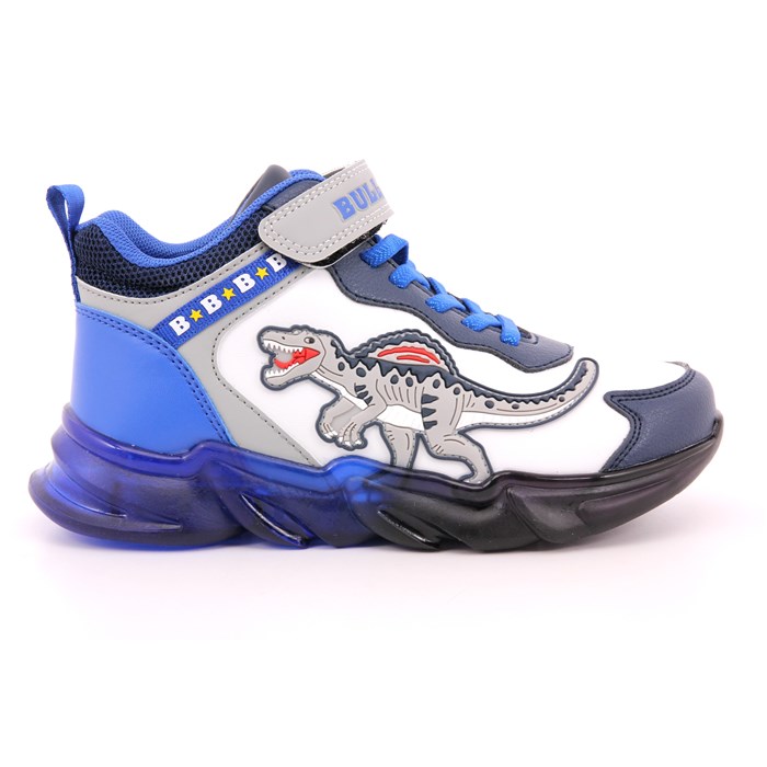 Scarpa Strappi + Elastico Bull Boys Bambino Bianco/azzurro  Scarpe 34 - DNAL3390