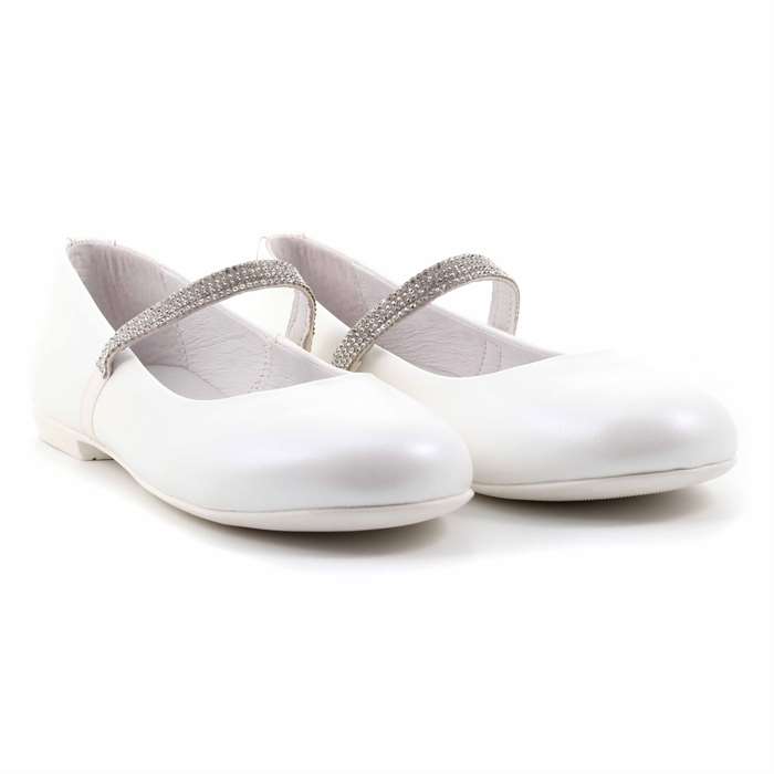 Ballerina Cerimonia Mazzarino Bambina Bianco  Scarpe 3 - 30022K-1