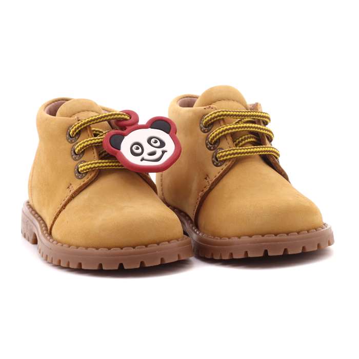 Scarpa Allacciata Panda Bambino Giallo Ocra  Scarpe 3 - 1746 06