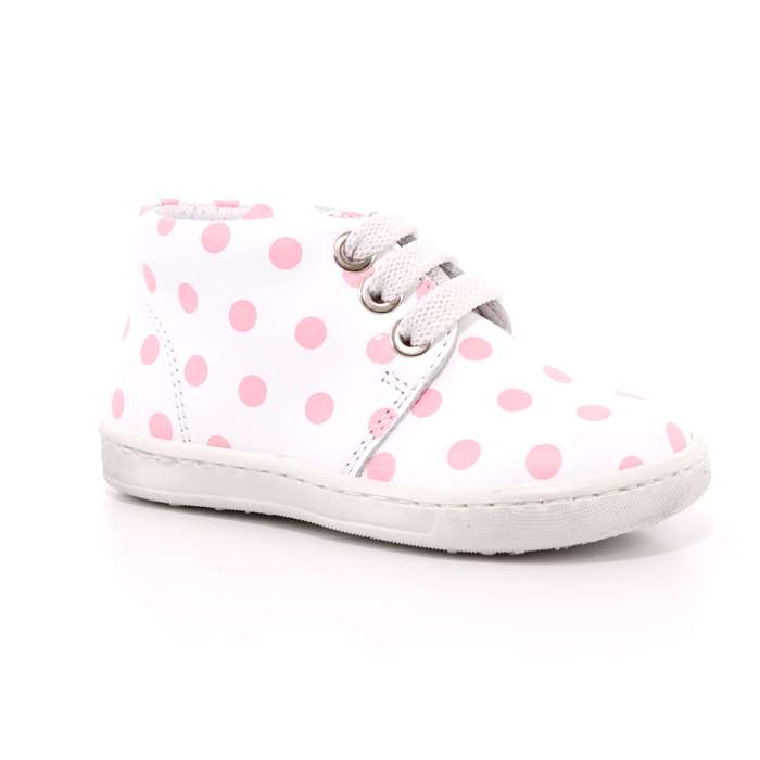 Scarpa Allacciata Panda Bambina Bianco  Scarpe 12 - E1801 02