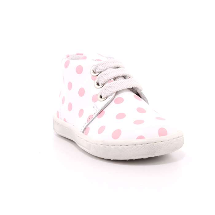 Scarpa Allacciata Panda Bambina Bianco  Scarpe 12 - E1801 02