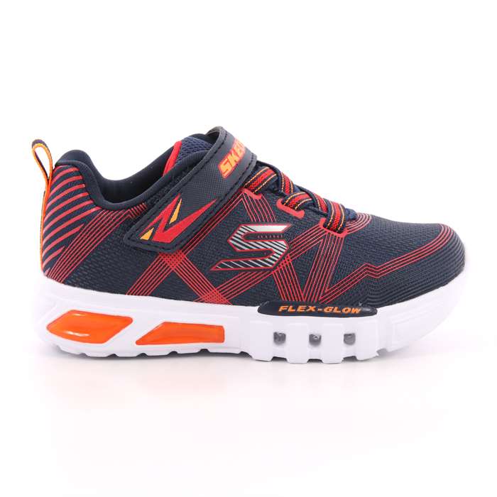 Scarpa Strappi + Elastico Skechers Bambino Blu  Scarpe 75 - 90542N