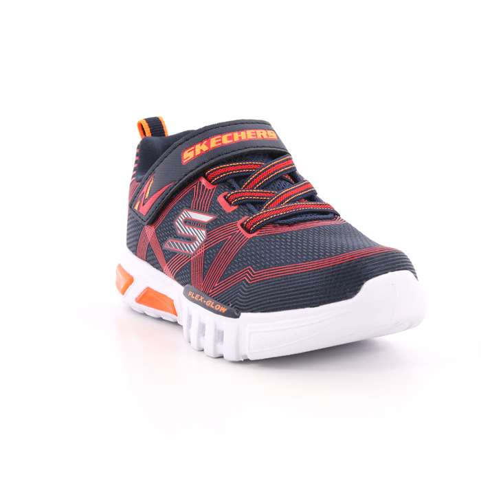 Scarpa Strappi + Elastico Skechers Bambino Blu  Scarpe 75 - 90542N