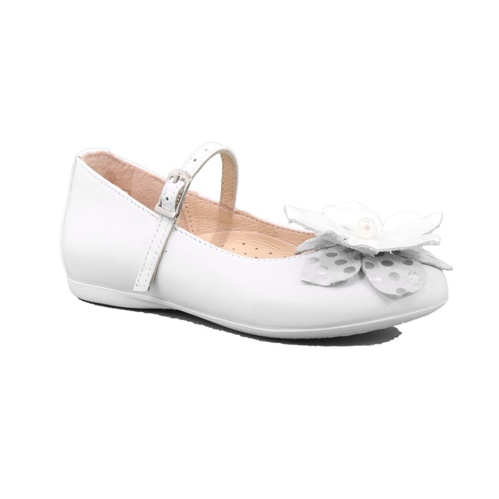 Ballerina Cerimonia Gorgino Bambina Bianco  Scarpe 24 - P2078