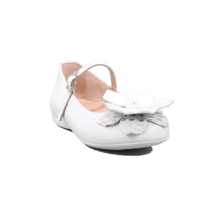 Ballerina Cerimonia Gorgino Bambina Bianco  Scarpe 24 - P2078