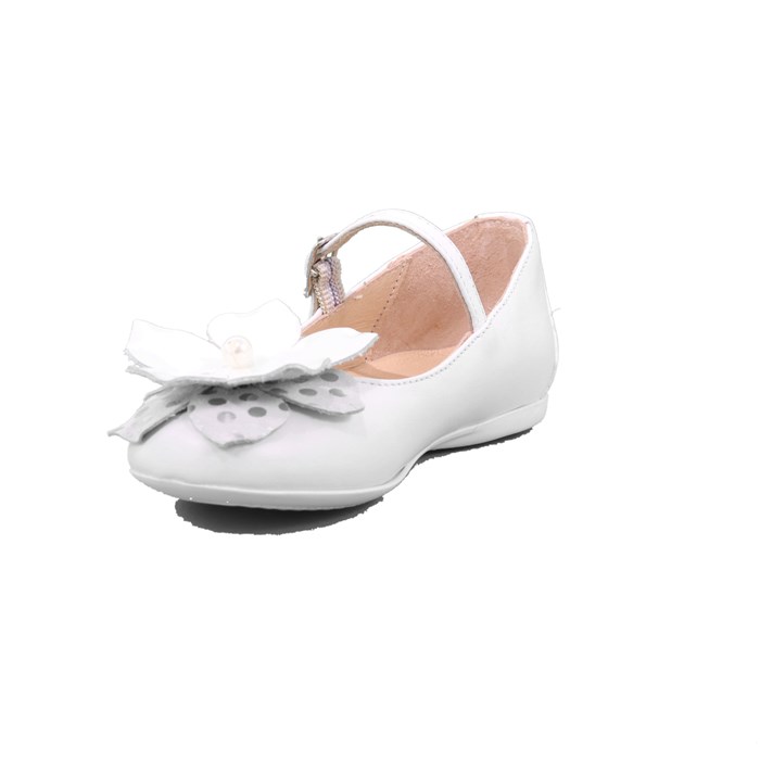 Ballerina Cerimonia Gorgino Bambina Bianco  Scarpe 24 - P2078