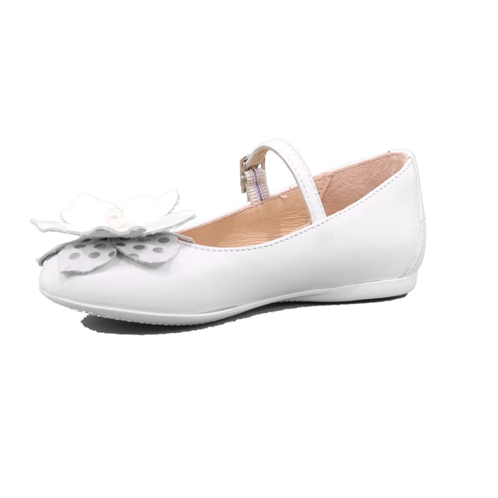 Ballerina Cerimonia Gorgino Bambina Bianco  Scarpe 24 - P2078