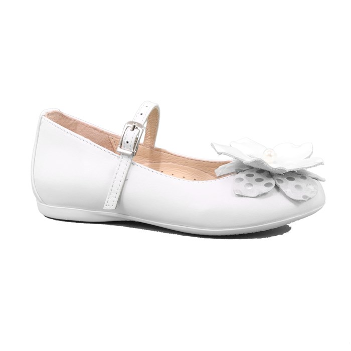 Ballerina Cerimonia Gorgino Bambina Bianco  Scarpe 24 - P2078