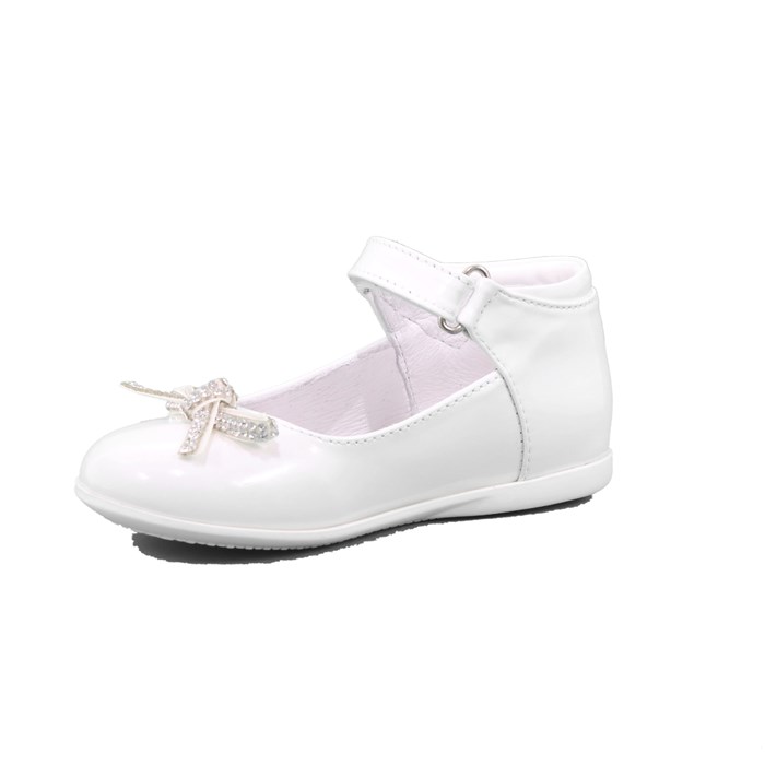 Ballerina Cerimonia Gorgino Bambina Bianco  Scarpe 26 - P2004