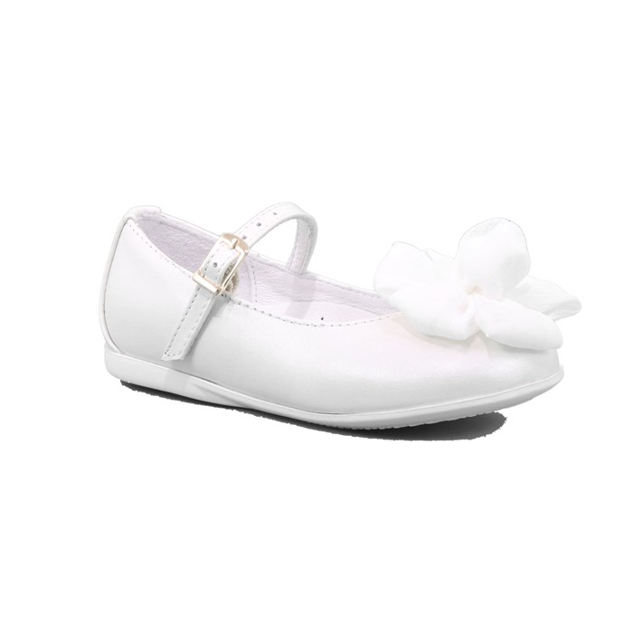 Ballerina Cerimonia Gorgino Bambina Bianco  Scarpe 28 - P2076