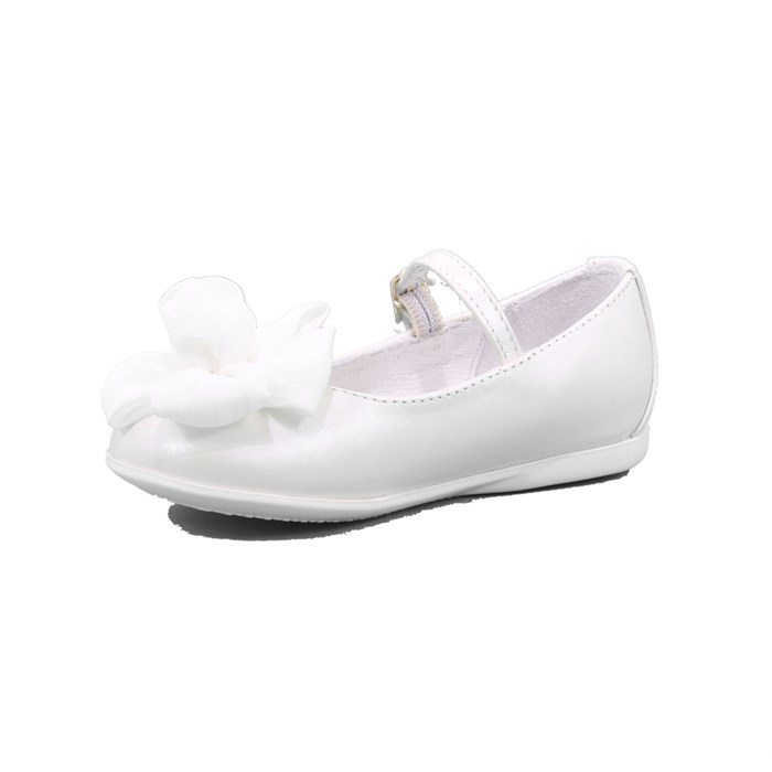 Ballerina Cerimonia Gorgino Bambina Bianco  Scarpe 28 - P2076