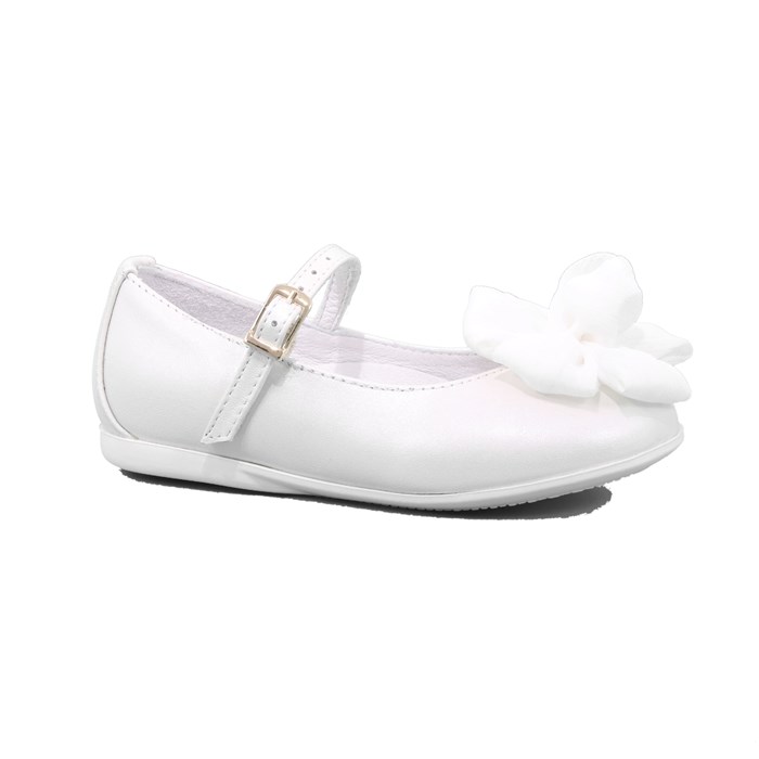 Ballerina Cerimonia Gorgino Bambina Bianco  Scarpe 28 - P2076