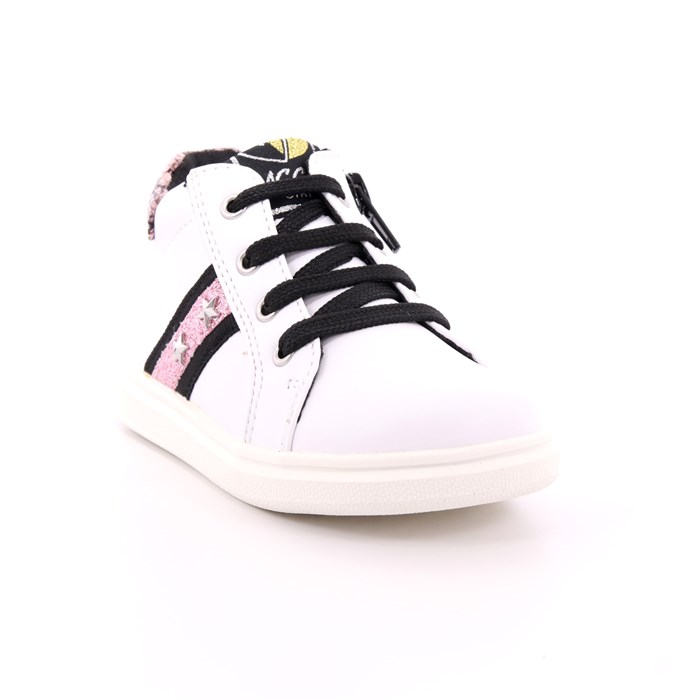 Scarpa Allacciata Asso Bambina Bianco  Scarpe 378 - AG-9900C