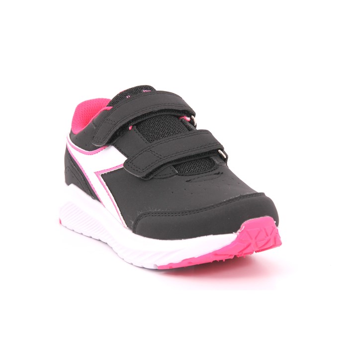 Scarpa Strappi + Elastico Diadora Bambina Nero  Scarpe 451 - 101.179549