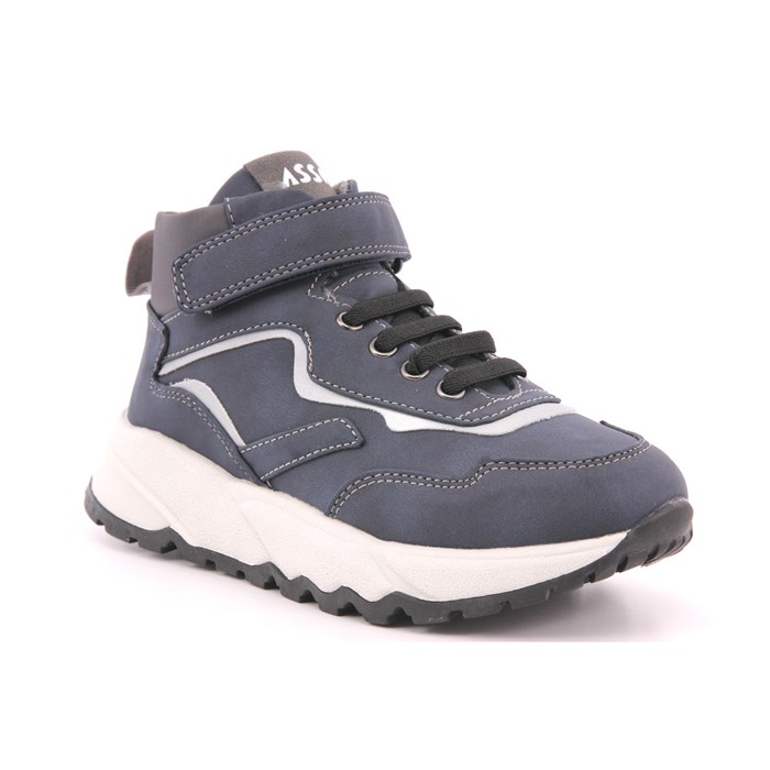 Scarpa Allacciata Asso Bambino Blu  Scarpe 576 - AG15801A