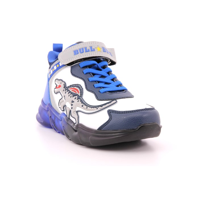 Scarpa Strappi + Elastico Bull Boys Bambino Bianco/azzurro  Scarpe 34 - DNAL3390