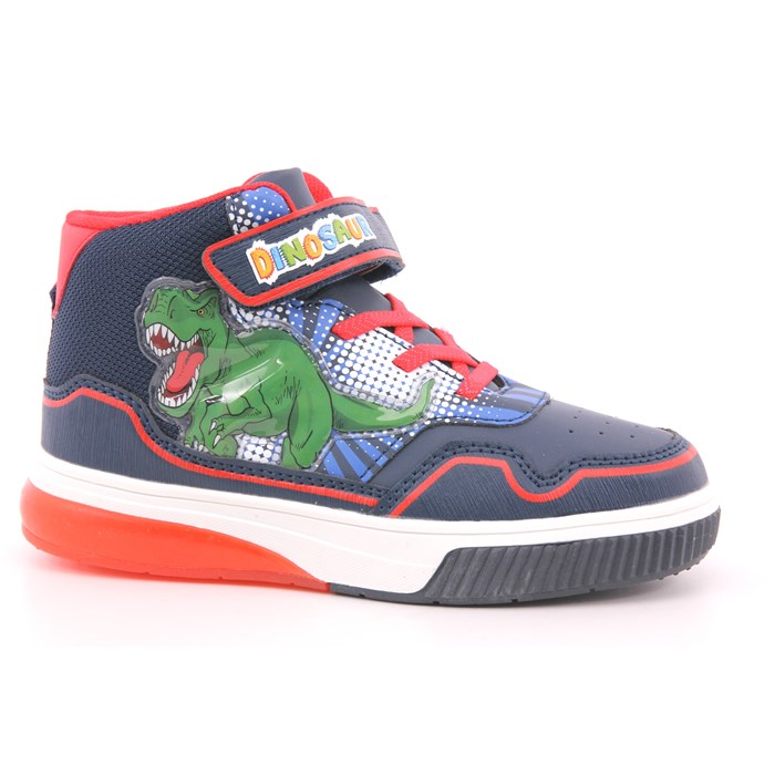 Scarpa Strappi + Elastico Dinosauro Bambino Blu  Scarpe 8 - S8020021S