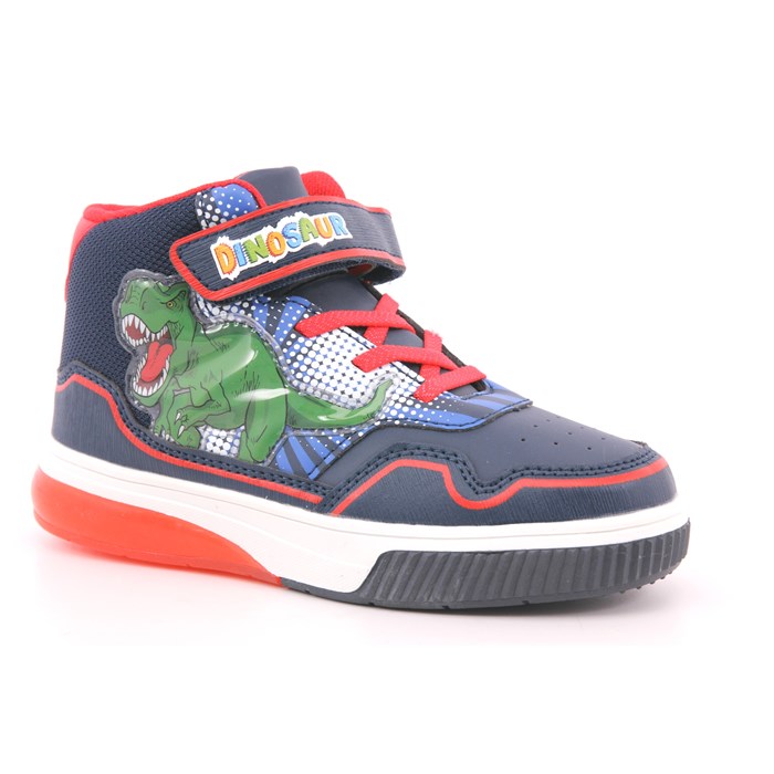 Scarpa Strappi + Elastico Dinosauro Bambino Blu  Scarpe 8 - S8020021S