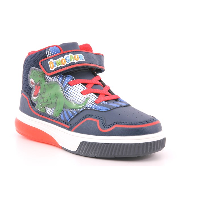 Scarpa Strappi + Elastico Dinosauro Bambino Blu  Scarpe 8 - S8020021S