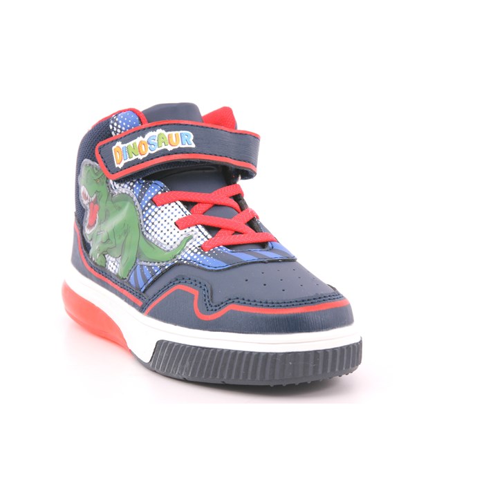 Scarpa Strappi + Elastico Dinosauro Bambino Blu  Scarpe 8 - S8020021S