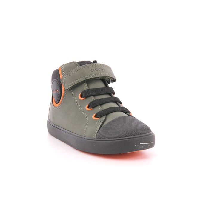 Scarpa Strappi + Elastico Geox Bambino Verde Militare  Scarpe 504 - B361NB