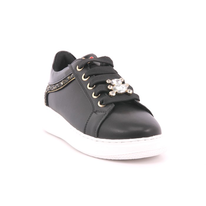 Scarpa Allacciata Asso Bambina Nero  Scarpe 611 - AG16532B
