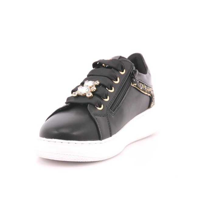 Scarpa Allacciata Asso Bambina Nero  Scarpe 611 - AG16532B