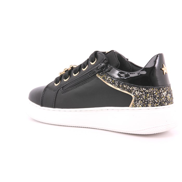 Scarpa Allacciata Asso Bambina Nero  Scarpe 611 - AG16532B