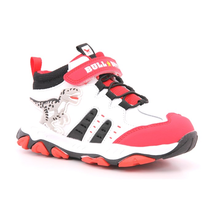 Scarpa Strappi + Elastico Bull Boys Bambino Bianco/rosso  Scarpe 47 - DNAL4561